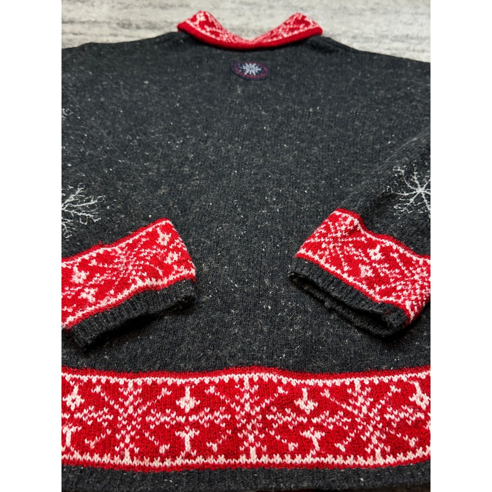 Disney Cardigan Womens L Gray Winnie The Pooh Snowflake Zip Up Sweater Vintage - Picture 10 of 10